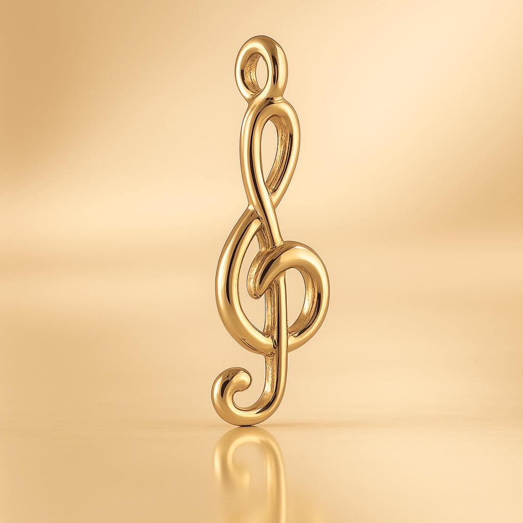 24ct Pure Gold - Sculpted Treble Clef Charm