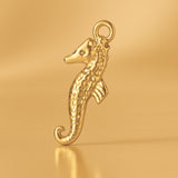 24ct Pure Gold - Textured Seahorse Charm