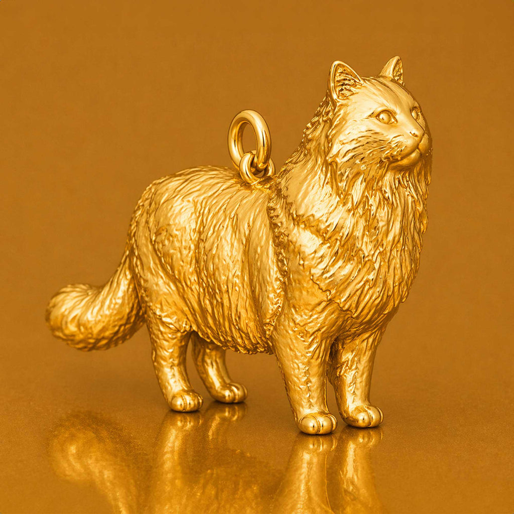 24ct Pure Gold - Siberian Cat Charm