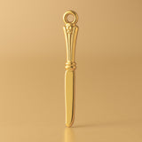 24ct Pure Gold - Ornate Butter Knife Charm