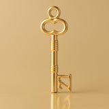 24ct Pure Gold - Ribbed 21 Castle Key Charm
