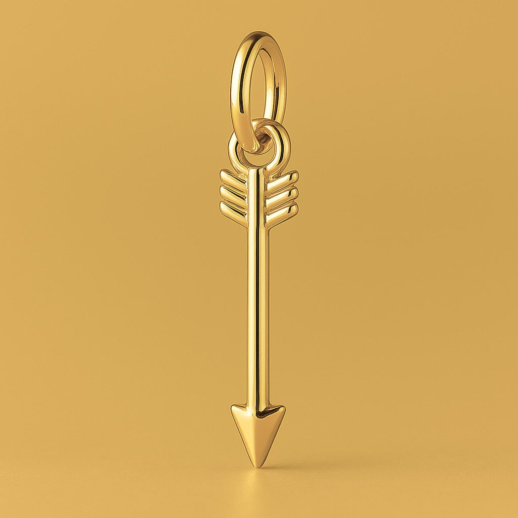24ct Pure Gold - Feathered Arrow Charm