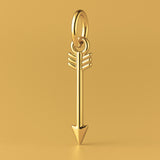 24ct Pure Gold - Feathered Arrow Charm
