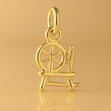 24ct Pure Gold - Mini Spinning Wheel Charm