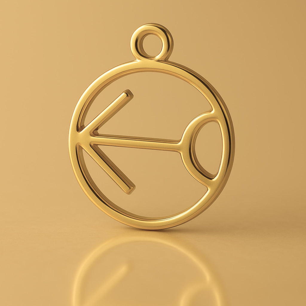 24ct Pure Gold - Sagittarius Zodiac Round Charm