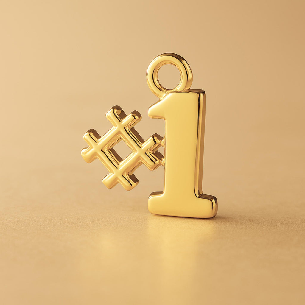 24ct Pure Gold - Number 1 Monogram Charm