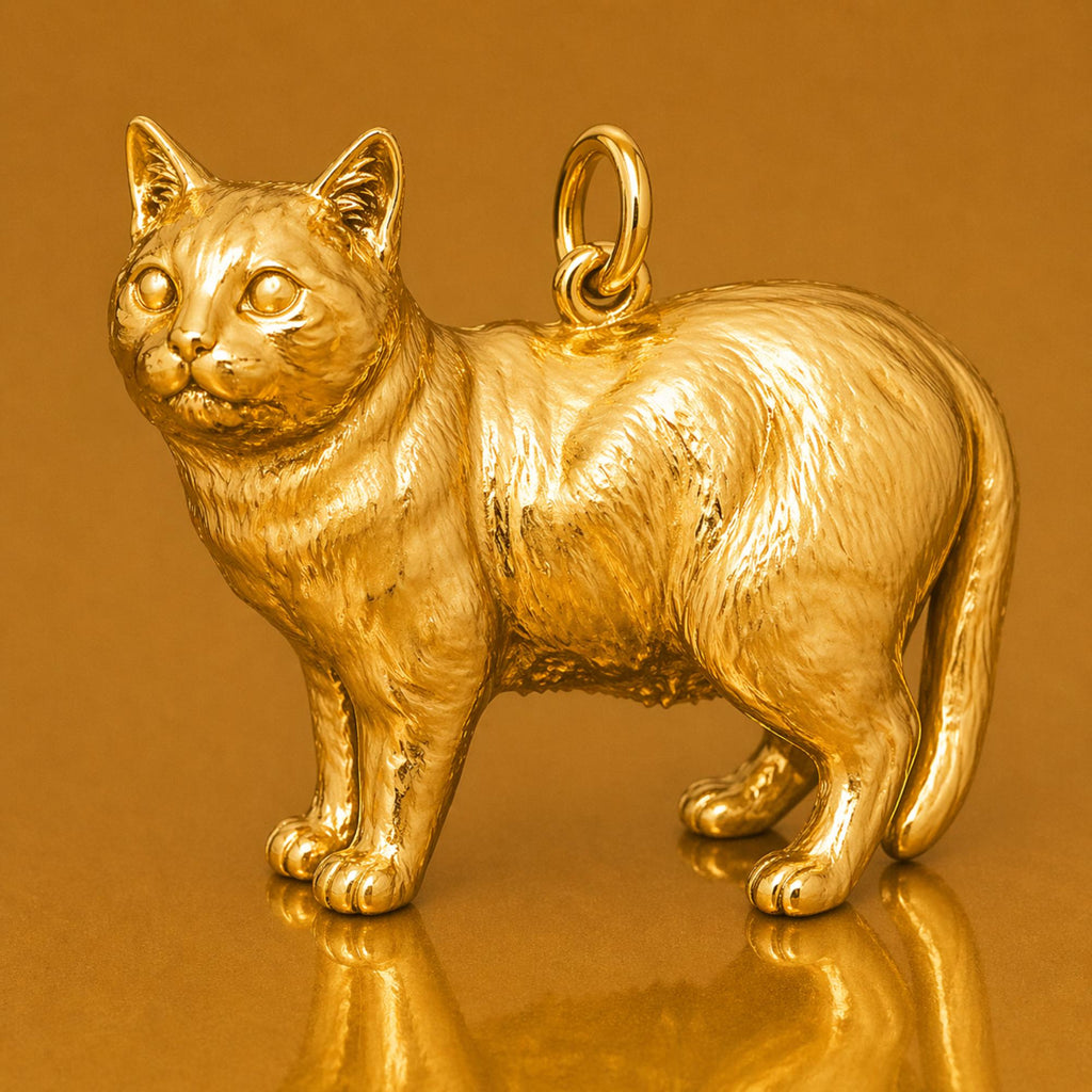 24ct Pure Gold - Manx Cat Charm