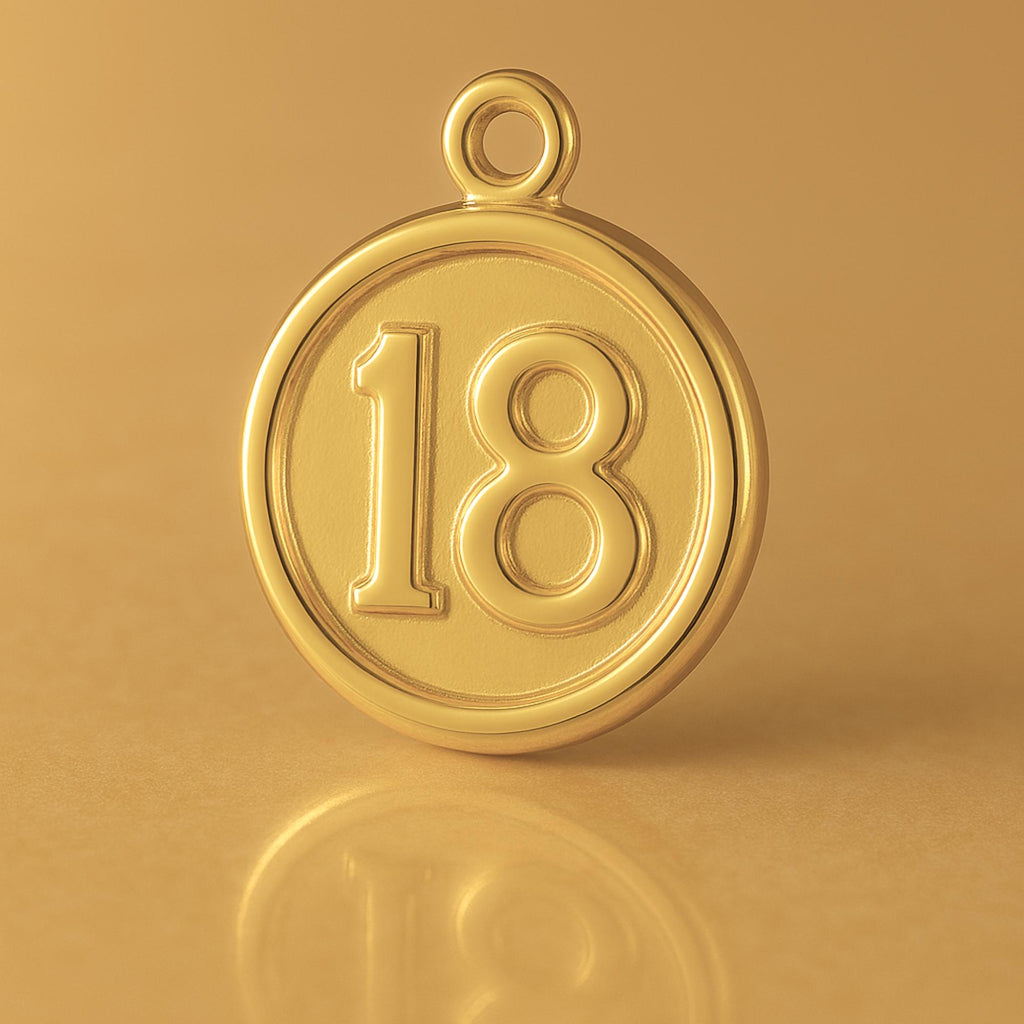 24ct Pure Gold - 18 Button Coin Charm
