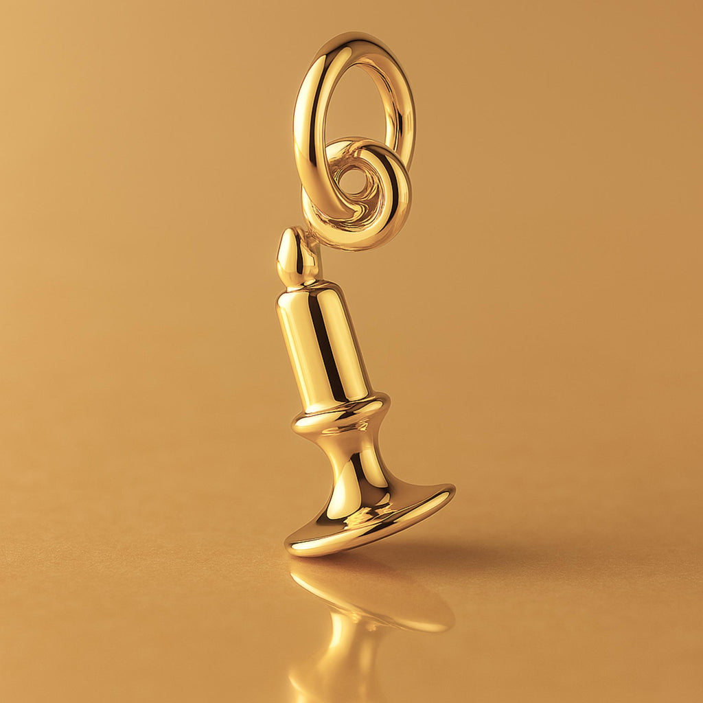 24ct Pure Gold - Vintage Candlestick Charm