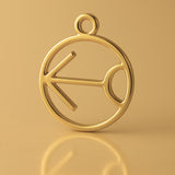 24ct Pure Gold - Sagittarius Zodiac Round Charm