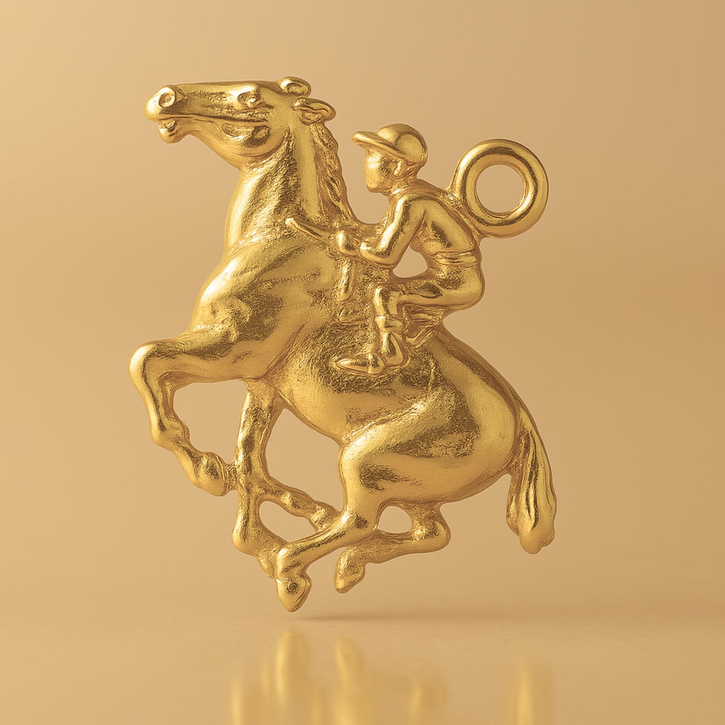 24ct Pure Gold - Horse and Jockey Charm