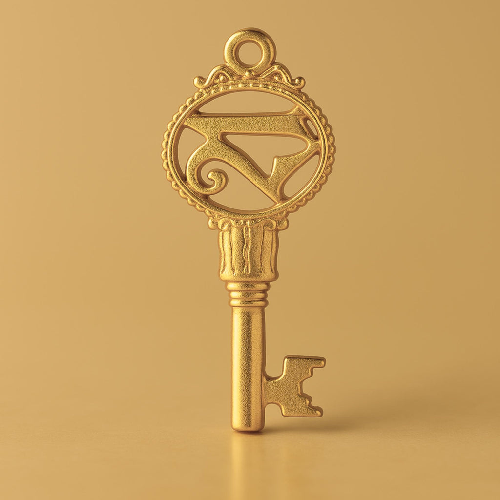 24ct Pure Gold - Victorian Castle 21 Key Charm