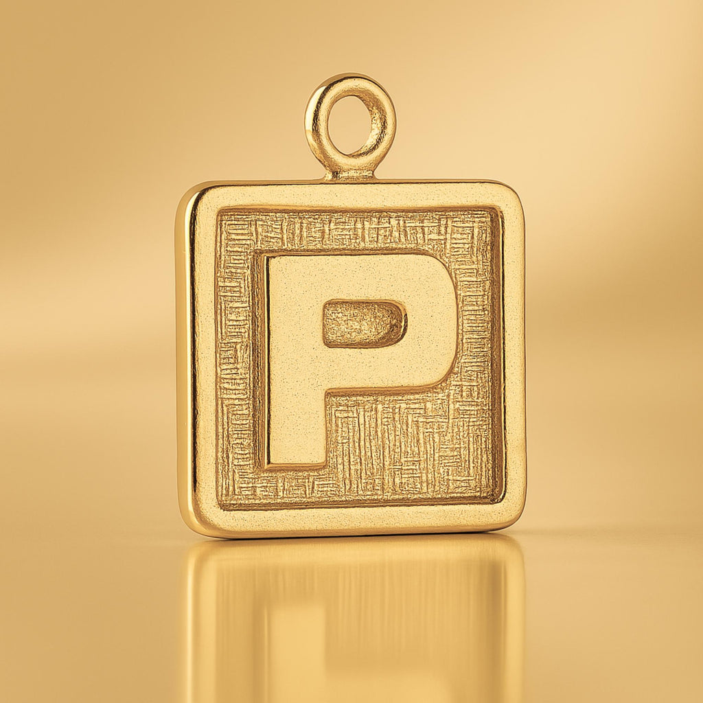 24ct Pure Gold - P Plate Charm