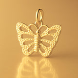 24ct Pure Gold - Speckled Monarch Butterfly Charm