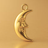 24ct Pure Gold - Happy Crescent Moon Charm