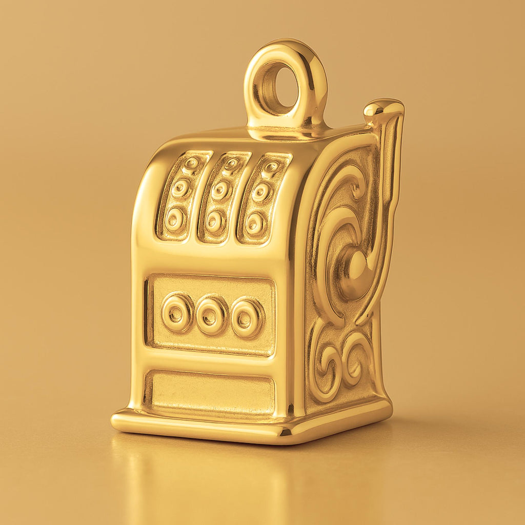 24ct Pure Gold - Vintage Slot Machine Charm