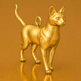 24ct Pure Gold - Havana Brown Cat Charm