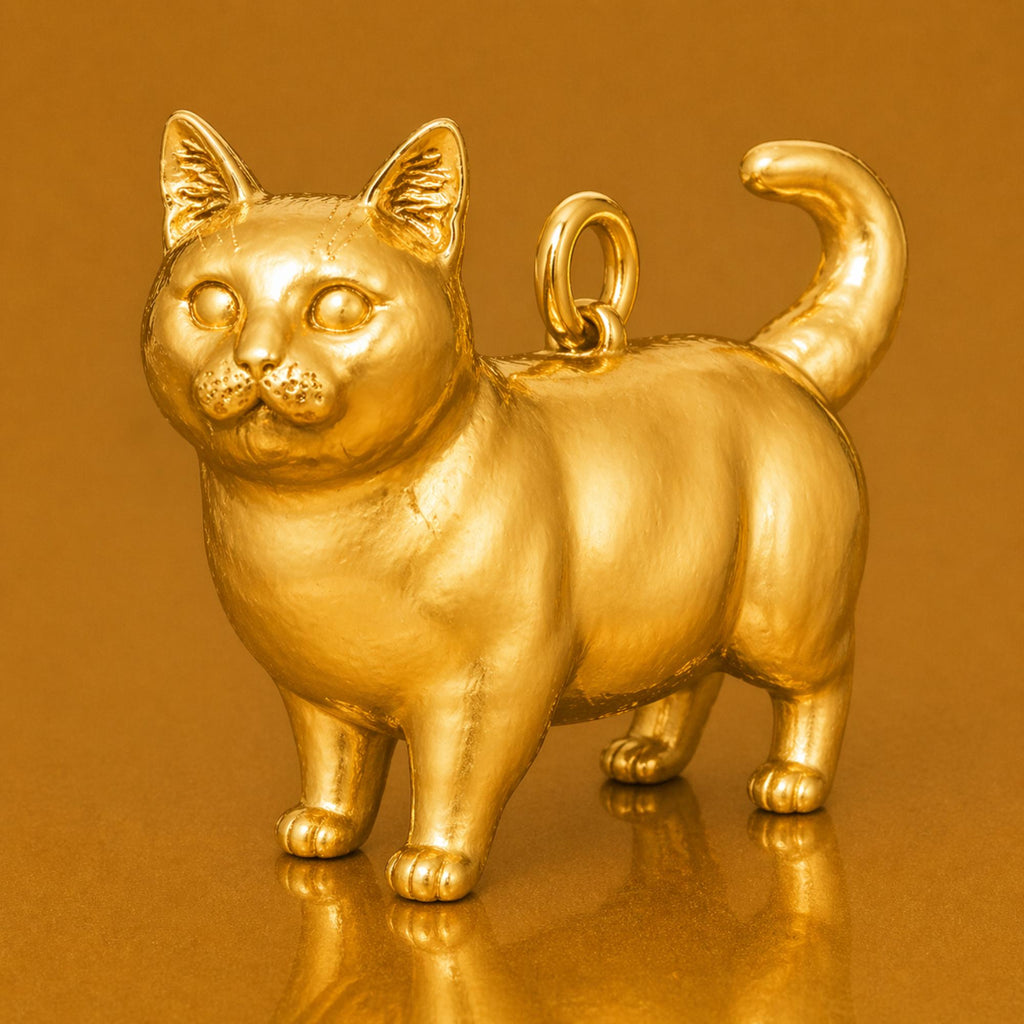 24ct Pure Gold - Munchkin Cat Charm
