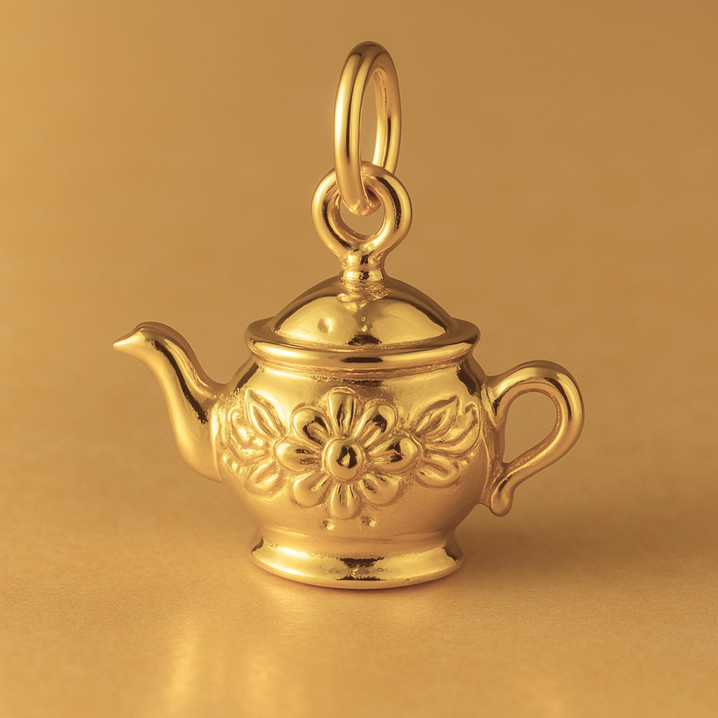 24ct Pure Gold - Ornate Teapot Charm