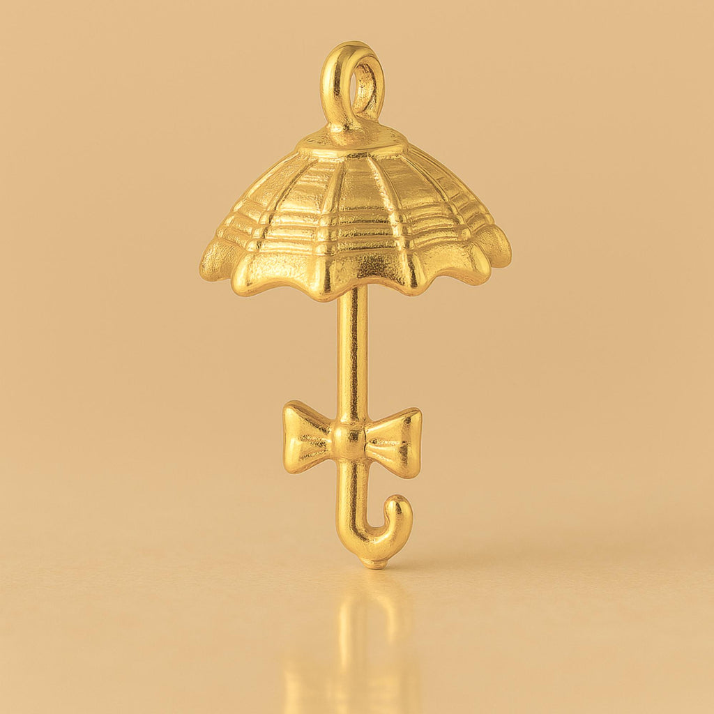 24ct Pure Gold - Frilled Parasol Charm