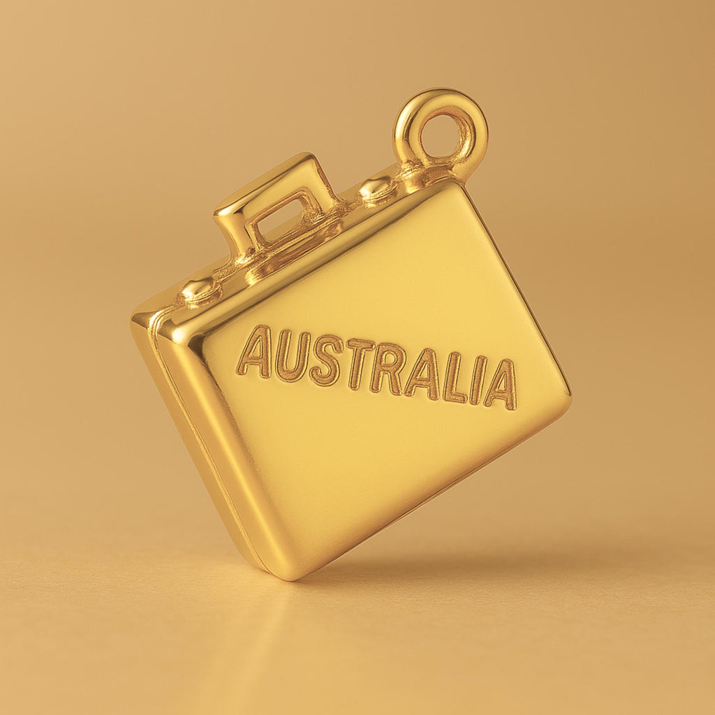 24ct Pure Gold - Australia Suitcase Charm