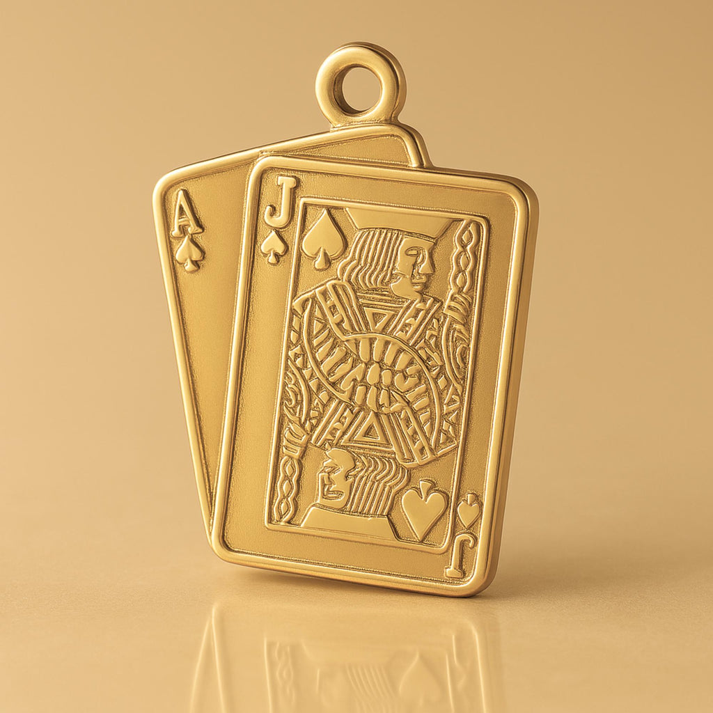 24ct Pure Gold - Blackjack Playing Cards Charm