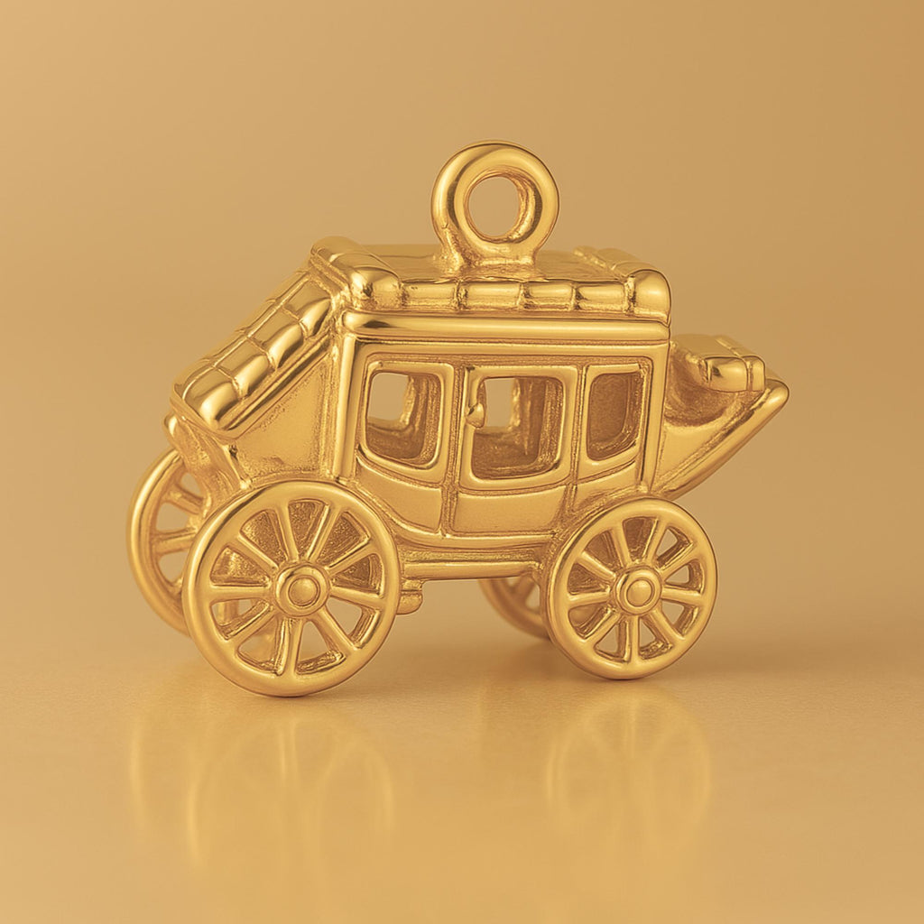 24ct Pure Gold - Western Stagecoach Charm