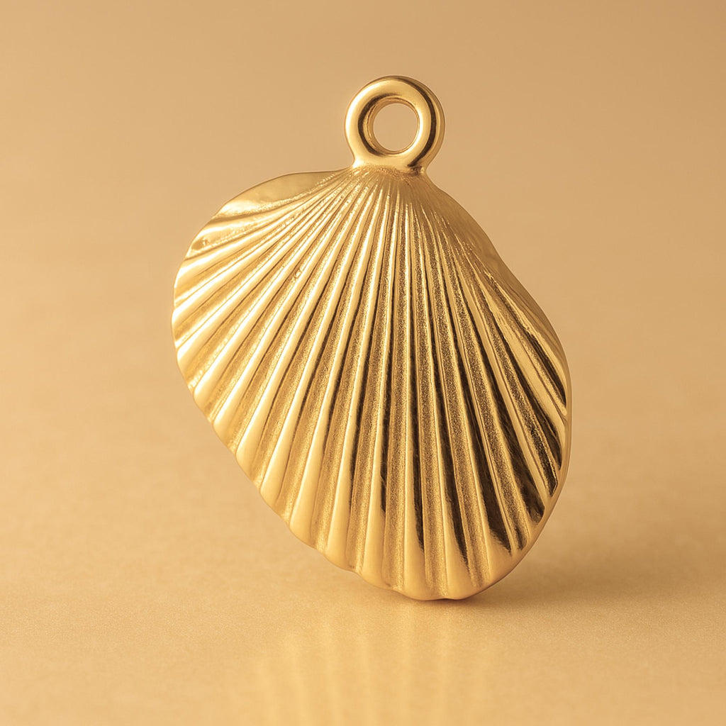 24ct Pure Gold - Clam Beach Shell Charm