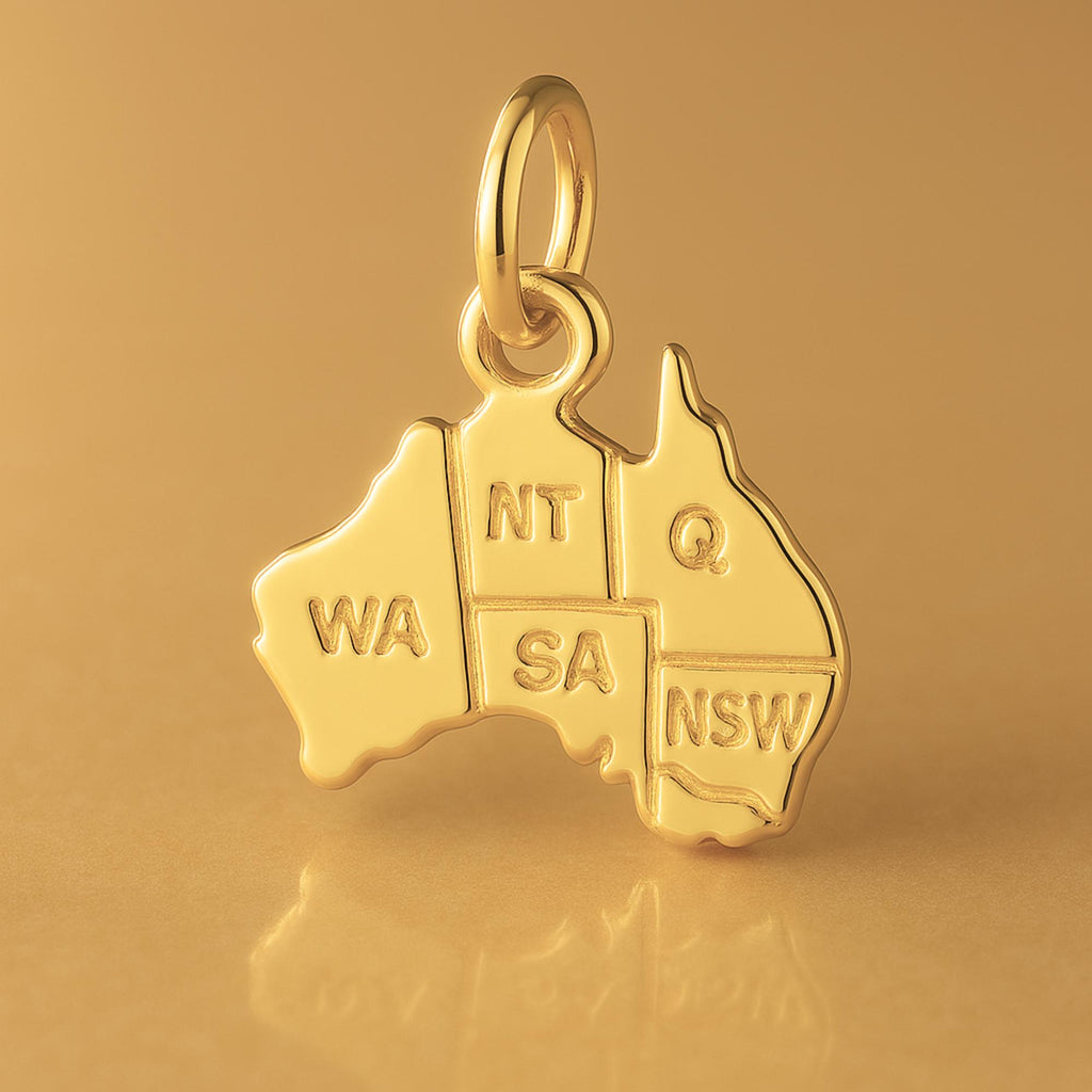 24ct Pure Gold - Australia States Charm