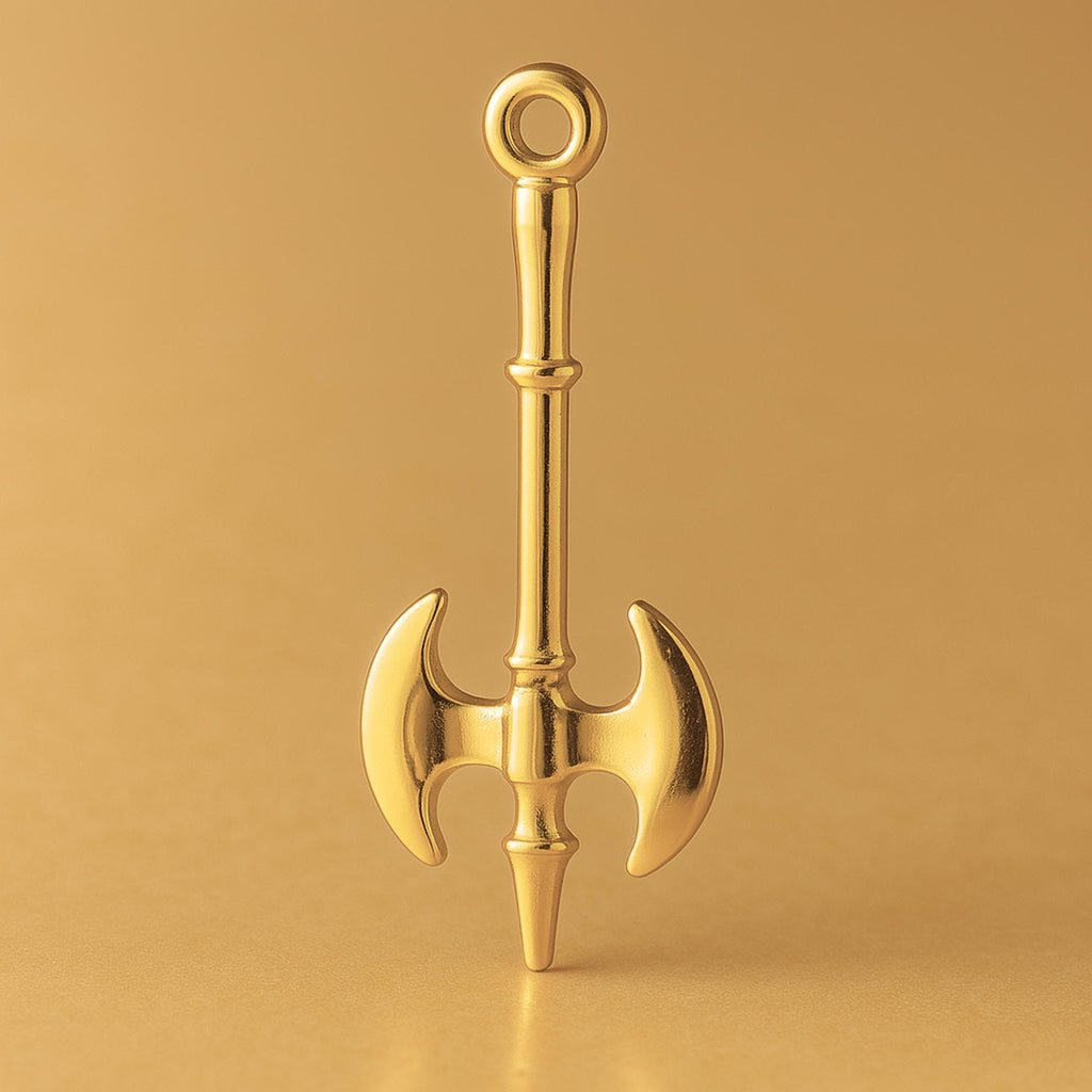 24ct Pure Gold - Medieval Battle Axe Charm
