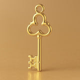 24ct Pure Gold - Clover Castle Key Charm