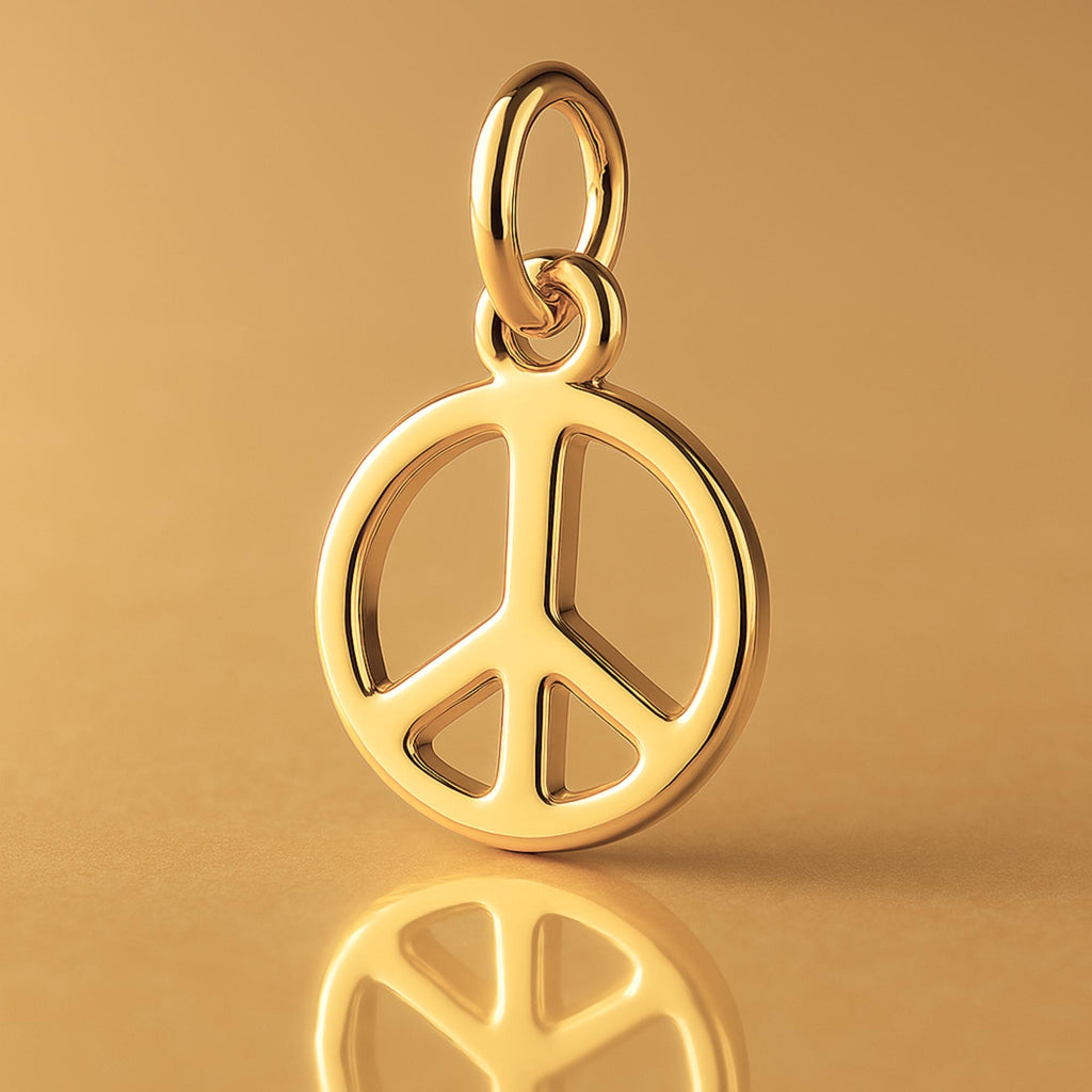 24ct Pure Gold - Mini Peace Symbol Charm