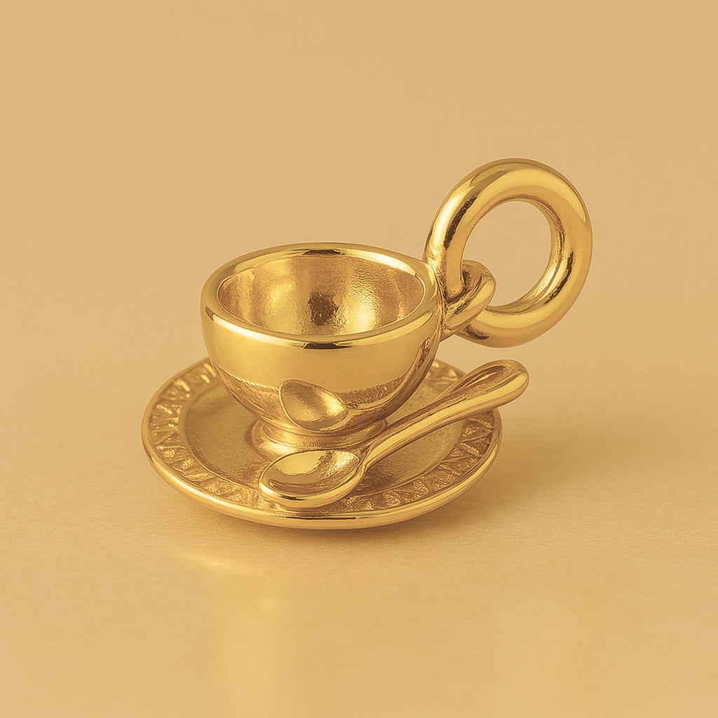 24ct Pure Gold - Coffee Cup & Saucer Charm