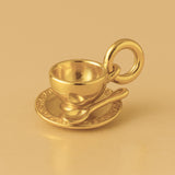 24ct Pure Gold - Coffee Cup & Saucer Charm