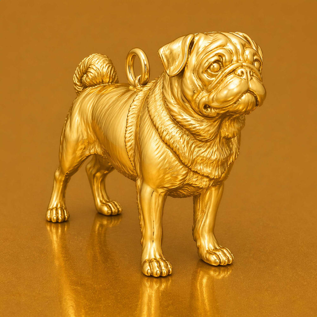 24ct Pure Gold - Pug Dog Charm