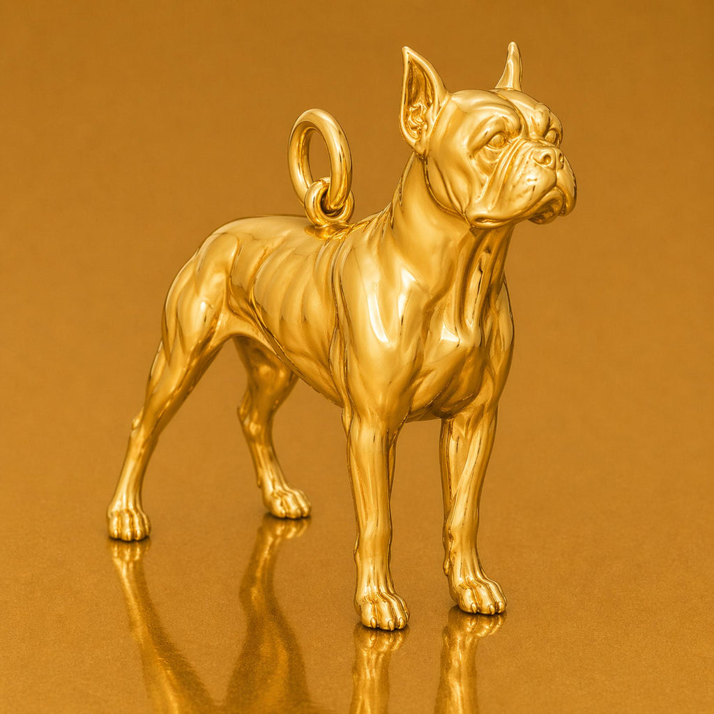 24ct Pure Gold - Boston Terrier Dog Charm