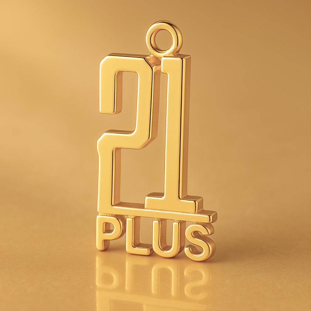 24ct Pure Gold - 21 Plus Monogram Charm