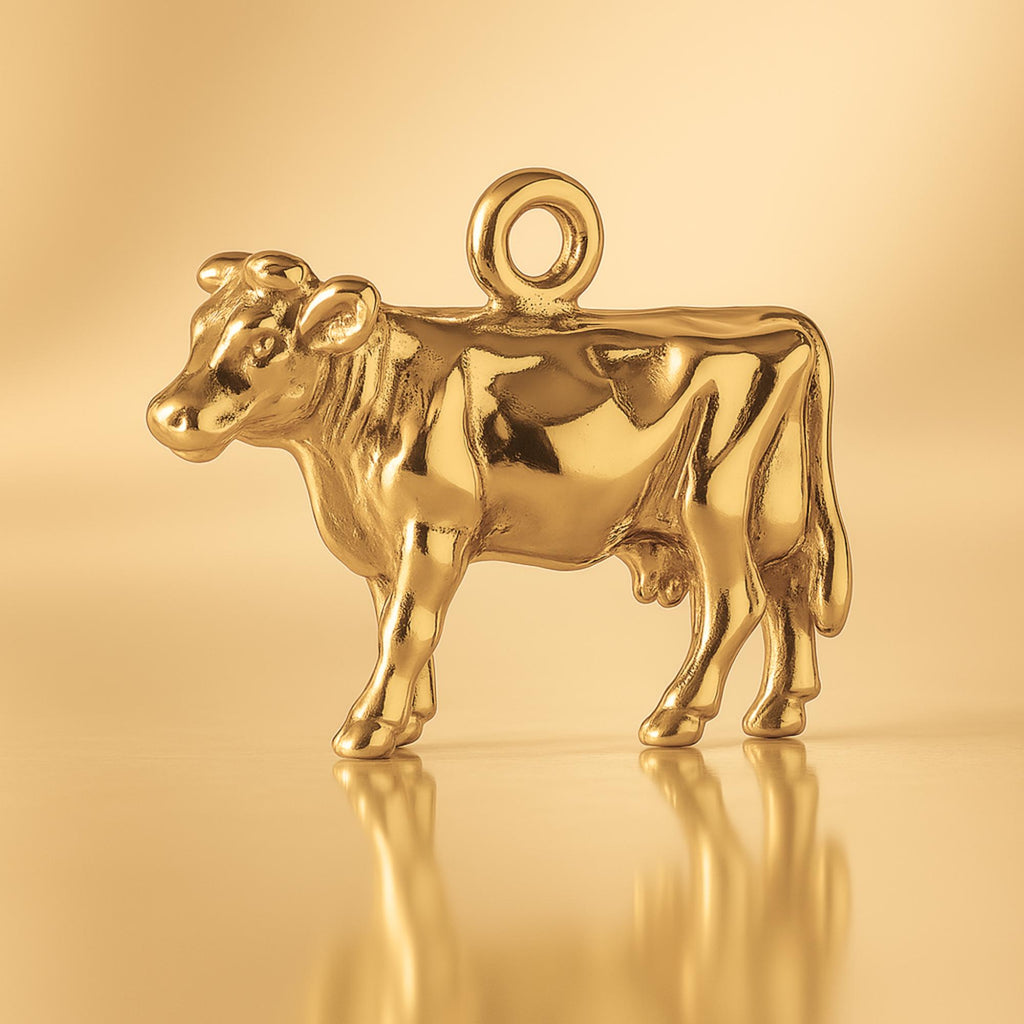 24ct Pure Gold - Farmyard Dairy Cow Charm