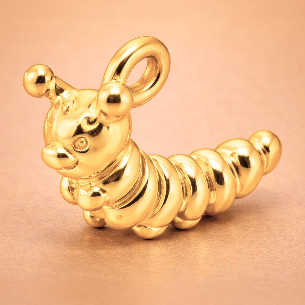 24ct Pure Gold - Garden Caterpillar Charm