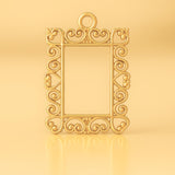 24ct Pure Gold - Heart Frame Charm