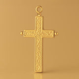 24ct Pure Gold - Embossed Ball Tip Crucifix Charm