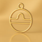 24ct Pure Gold - Libra Zodiac Round Charm