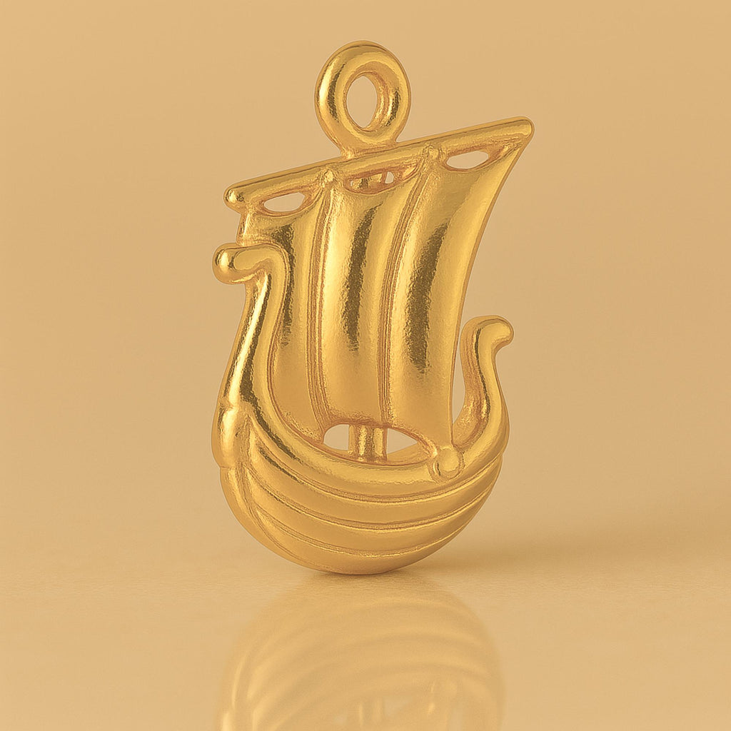 24ct Pure Gold - Viking Longship Charm