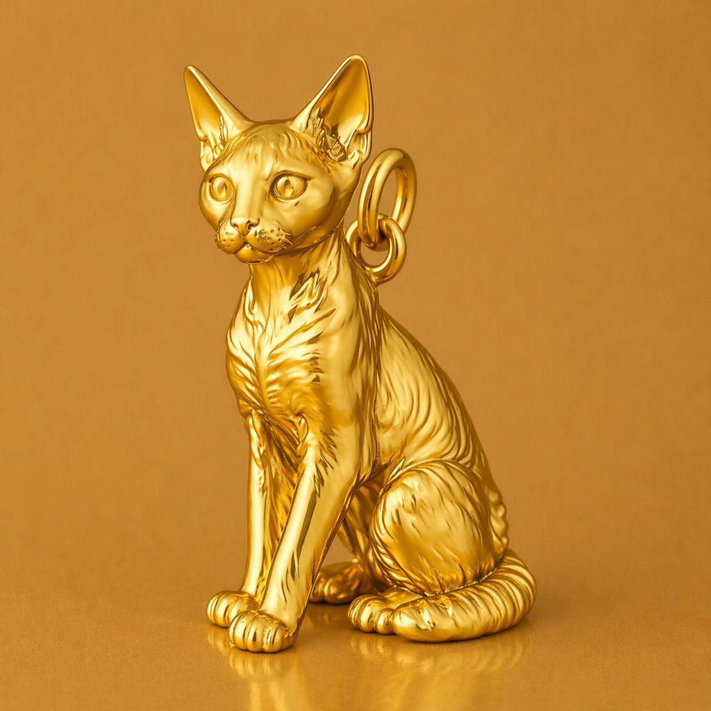 24ct Pure Gold - Devon Rex Cat Charm