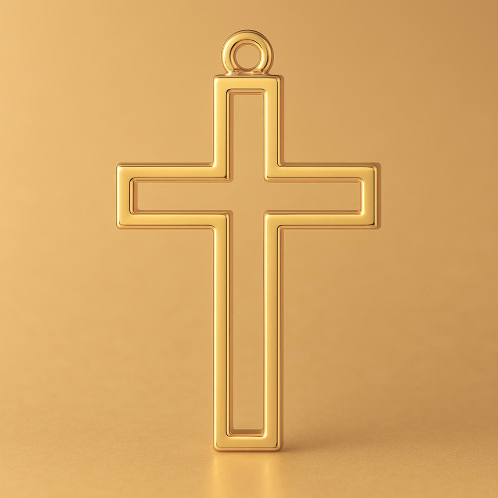 24ct Pure Gold - Open Frame Crucifix Charm