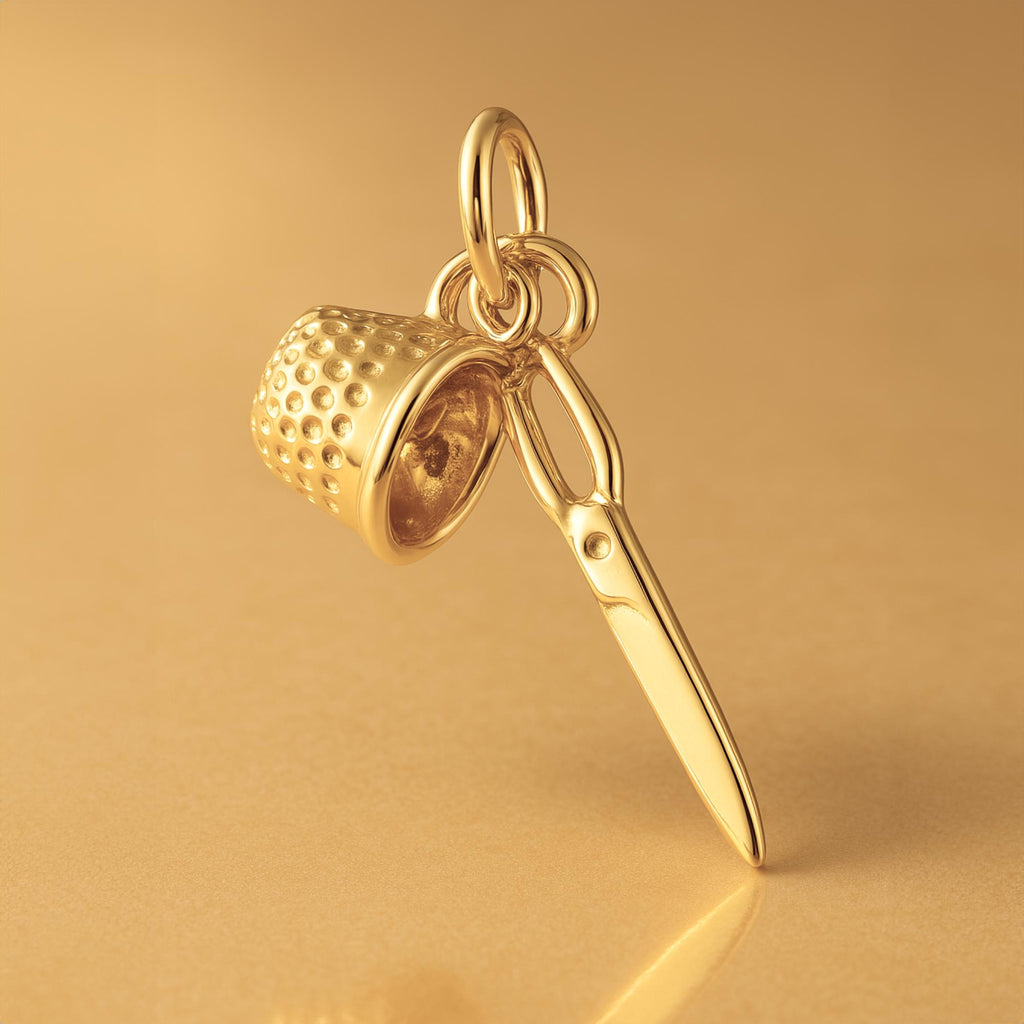 24ct Pure Gold - Sewing Trinkets Charm