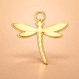 24ct Pure Gold - Dragonfly Silhouette Charm