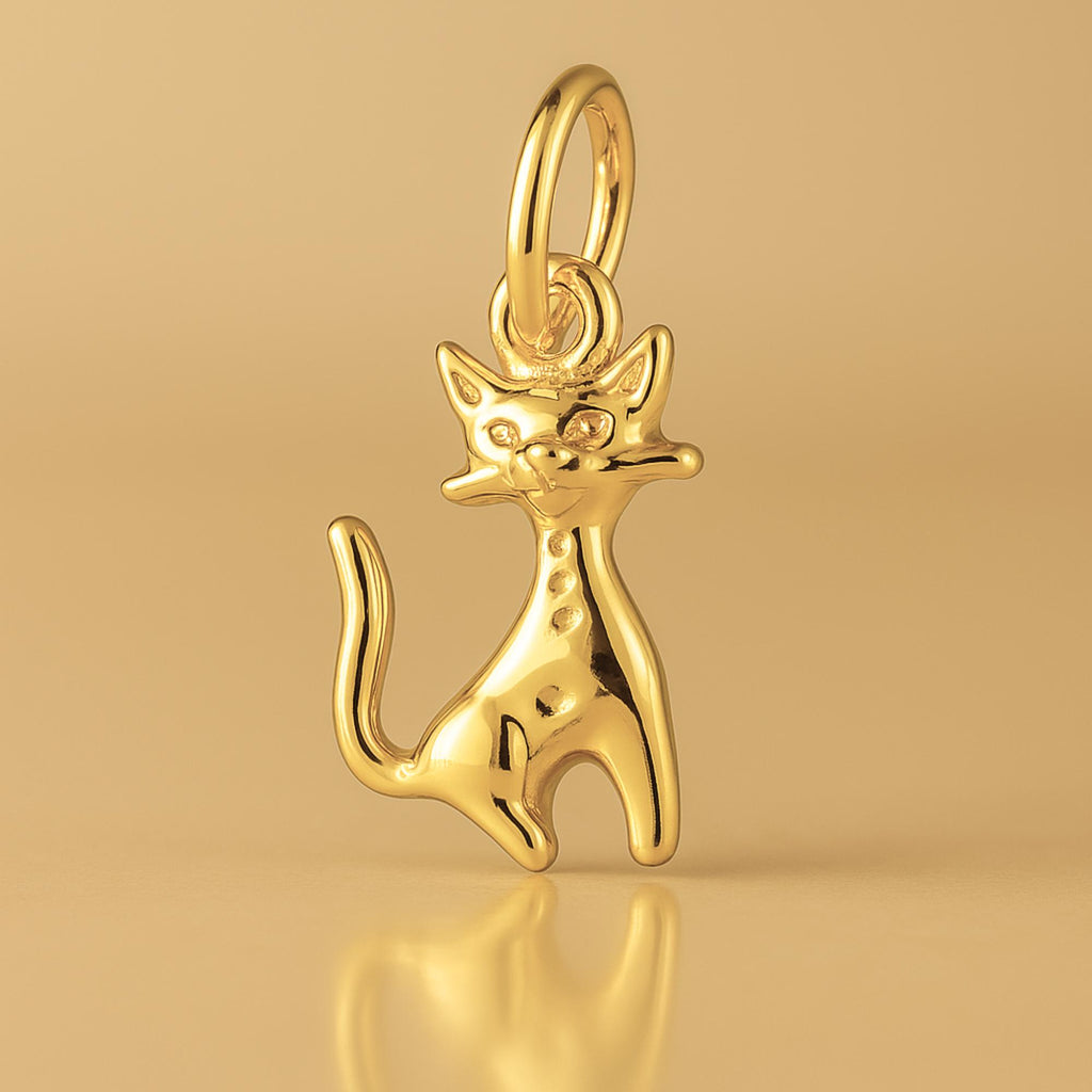 24ct Pure Gold - Atomic era Cat Charm