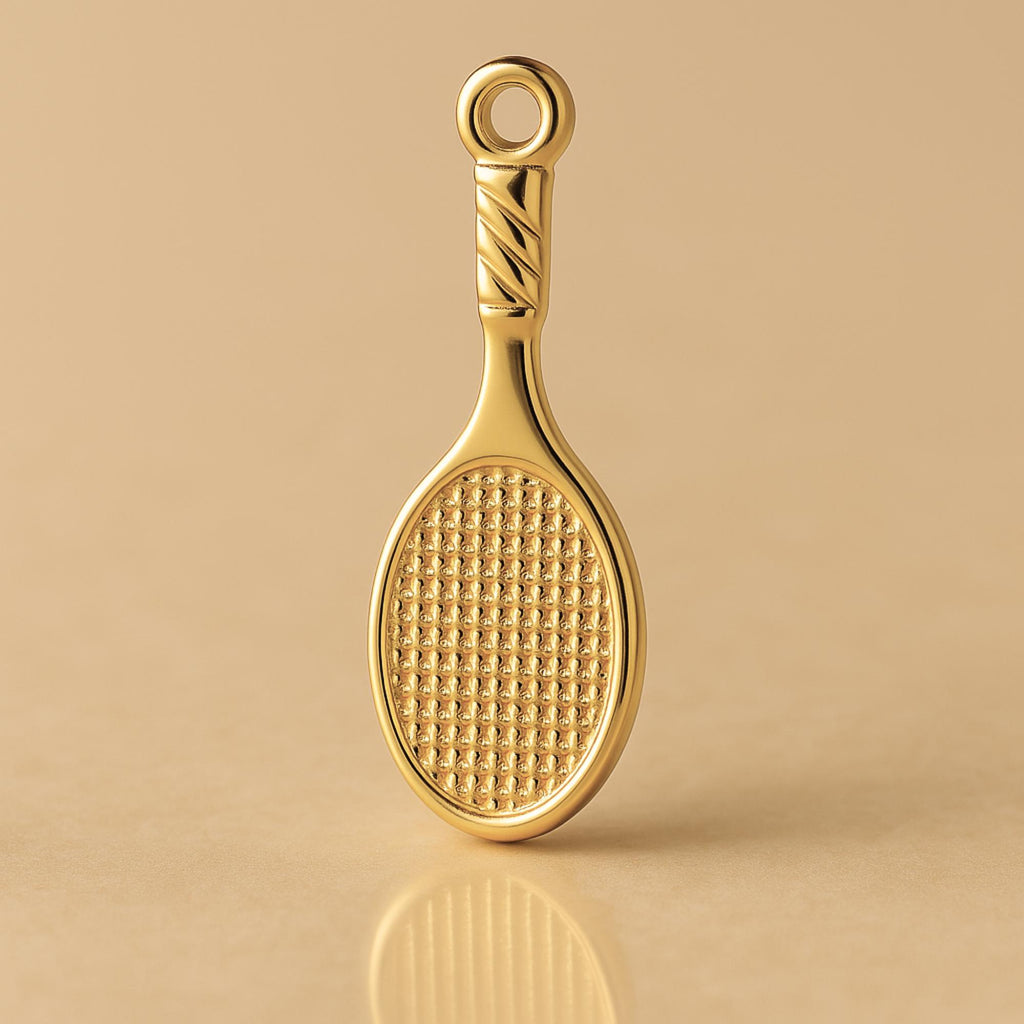 24ct Pure Gold - Mini Squash Racket Charm
