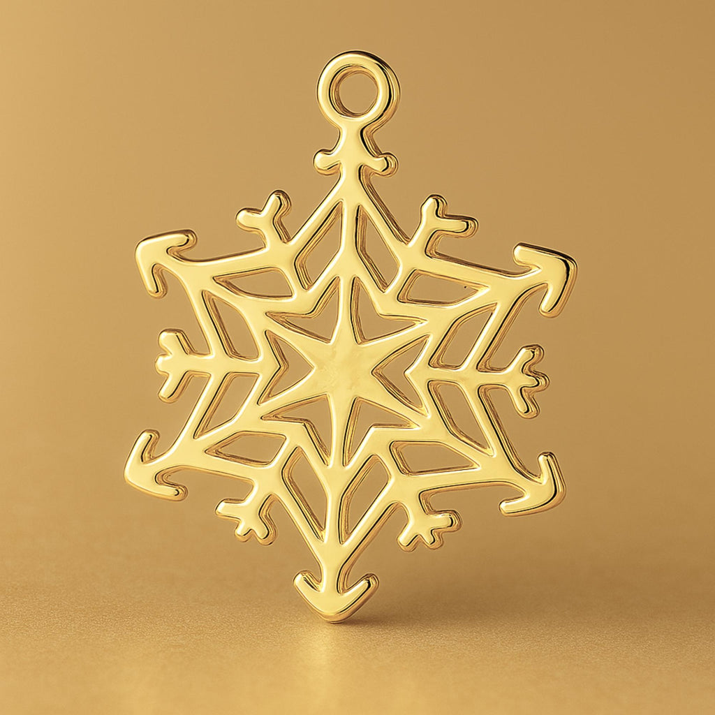 24ct Pure Gold - Starburst Snowflake Charm